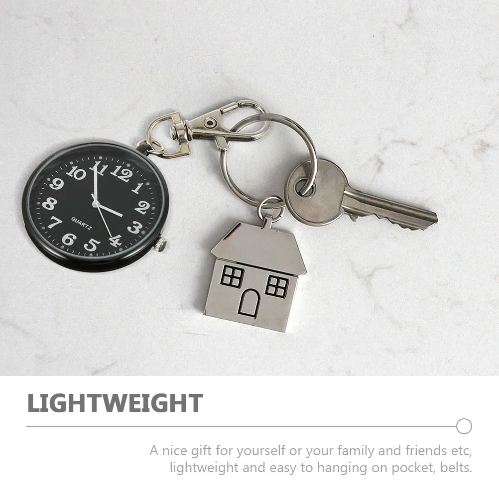 

3pcs Pocket Watch Key Chain Hanging Buckle Pendant Decor Ring Watches for Men Clear Dial Elderly Use Safe Materials Nurse Day