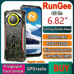 Explosion proof Phone 8GB+128GB Camping light 12000mah Rungee M60 zello PTT Smartphone 6.82