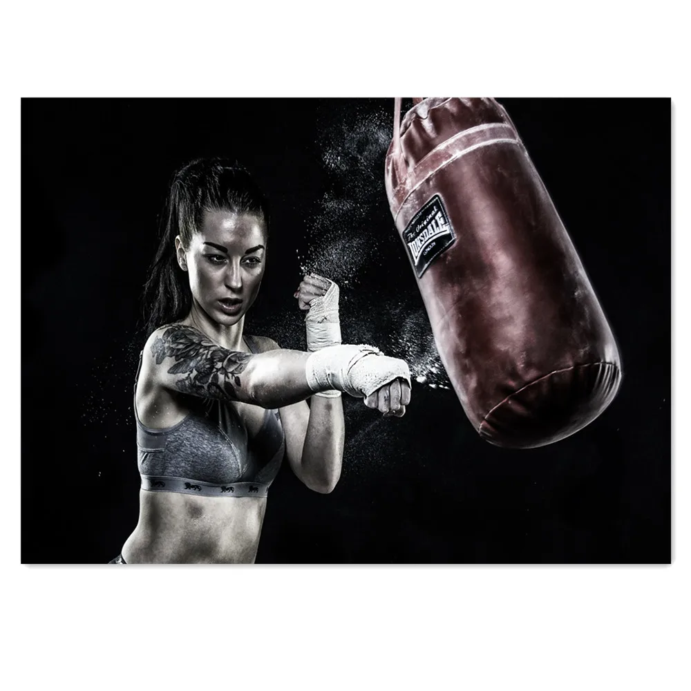 Street Fighting Canvas Painting Urban Fighter Poster Wall Art, Sport Gym Decor Bedroom Living Room Man Cave Home Office Picture