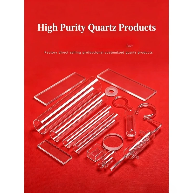 High Temperature Clear Quartz Lab Ware Accessory, Tube Boat Sheet Test Tube For Tube Furnace Research Experiment Parts