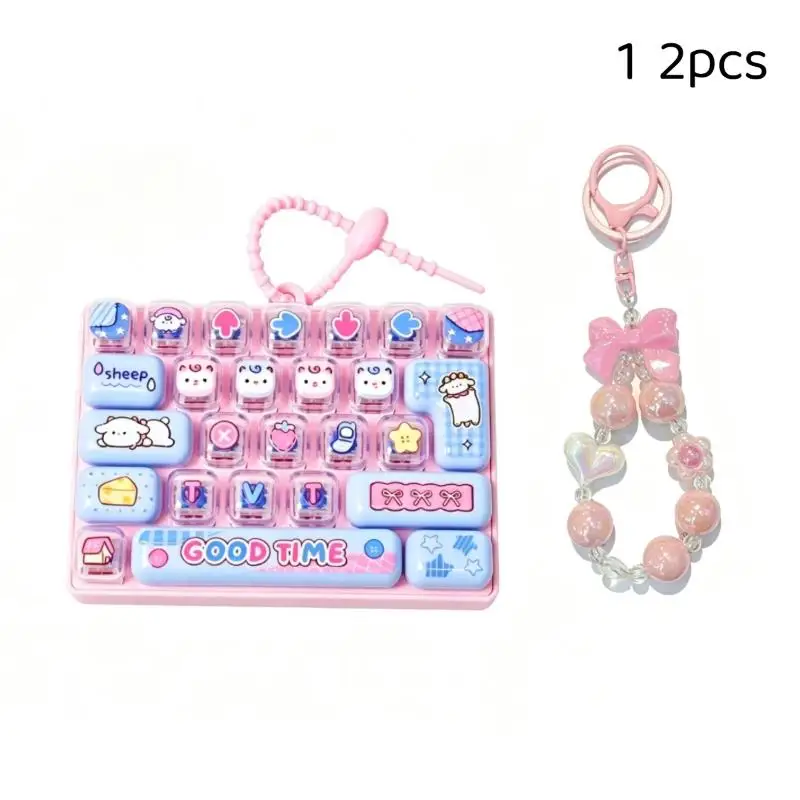 1/2 Stück 26-Tasten-Tastatur-Clicker Fidget Anti-Stress-Knopf Schlüsselanhänger Rucksackanhänger 26 Tastenkappen Schlüsselanhänger Geschenk – Detail 17