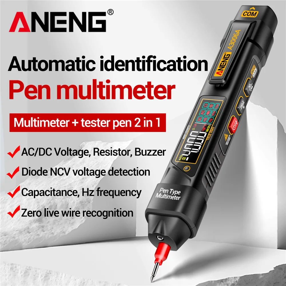 Automatic Identification Pen-type Multimeter AC/DC Voltage Tester 6000 Counts Intelligent Current Meter Non-Contact Voltmeter