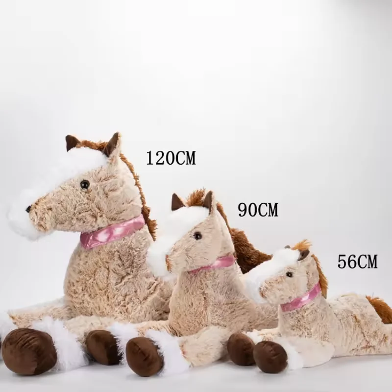 56/90/120cm Simulation Giant Horse Plush Toy Doll Home Decoration Ornaments Children Kawaii Toy Boyfriend Birthday Gifts