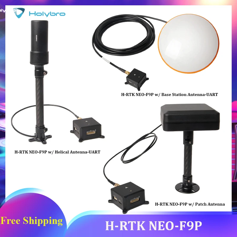 

HolyBro H-RTK NEO-F9P со спиральной антенной/антенной базовой станции/накладной антенной с вертикальным массивом, компасом RM3100 для RC FPV дрона