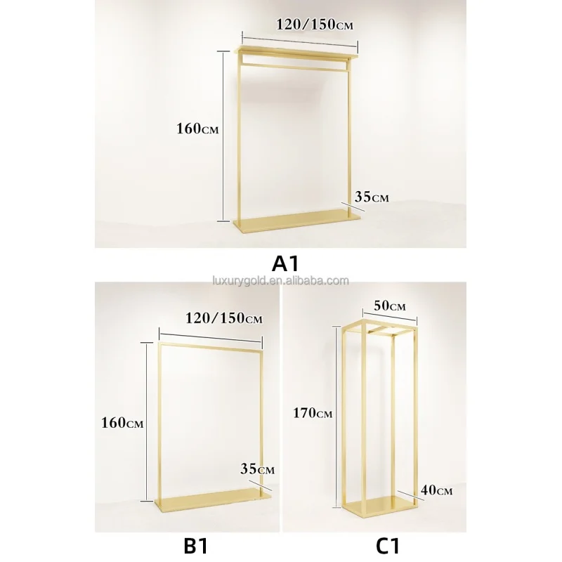 Op Maat. Custom Kleding Stand Metal Boutique Rvs Commerciële Kleding Display Rekken Plank Voor Kleding Winkel