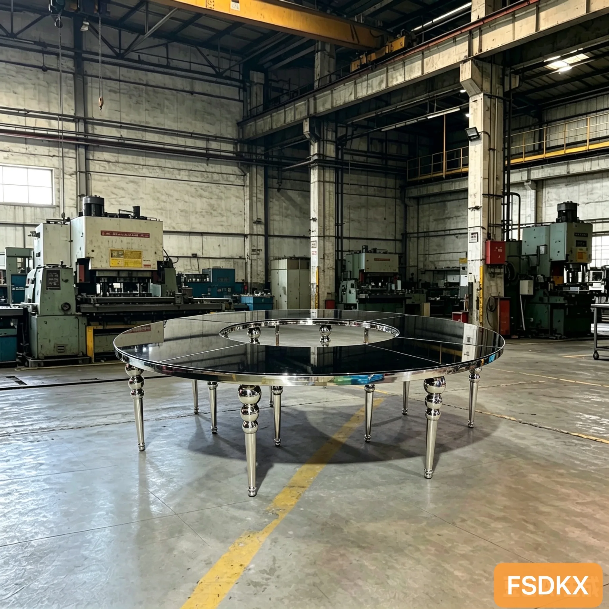 Banquet Wedding Furniture Stainless Steel Black Round Table Luxury Event Dining Room Gold Round Table For Events Wedding