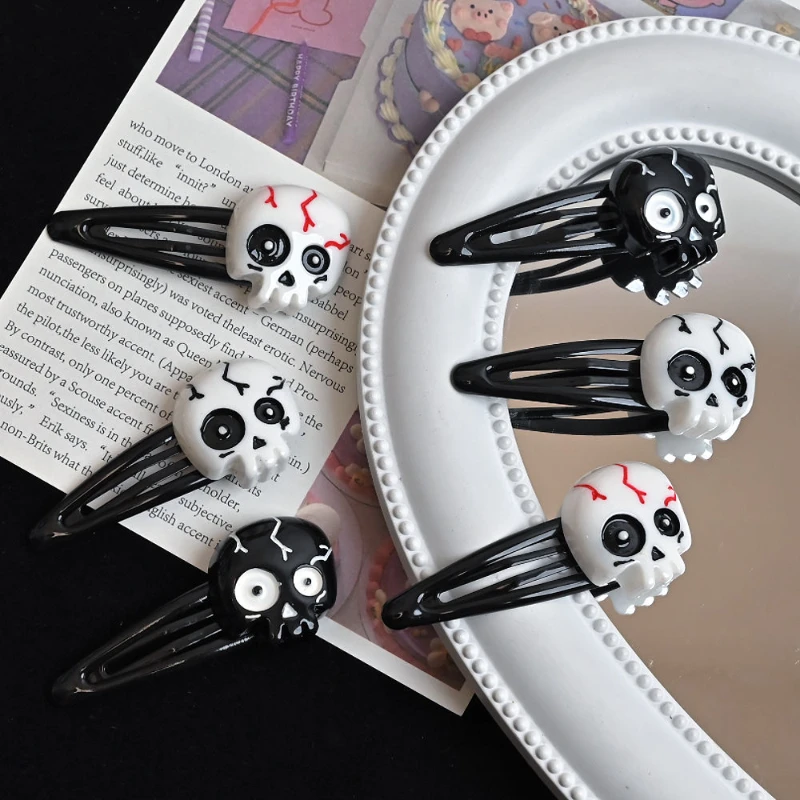 

Personality Gothic Punk Skull Skeleton Y2k Hairclip Ghost Resin Hairpin Headwear Halloween Hair Accessories Jewelry Gift Prop