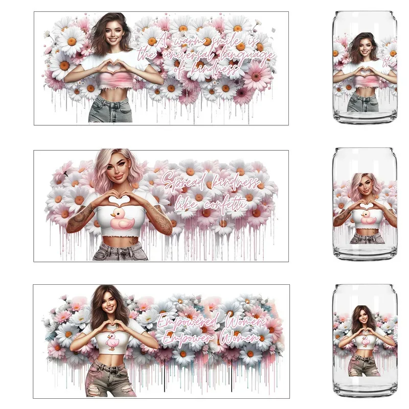 

Fashion Tattoo Angle Girl Party DIY Decals 3D transfers uvdtf tumbler seal stickers 16oz uv dtf cup wraps