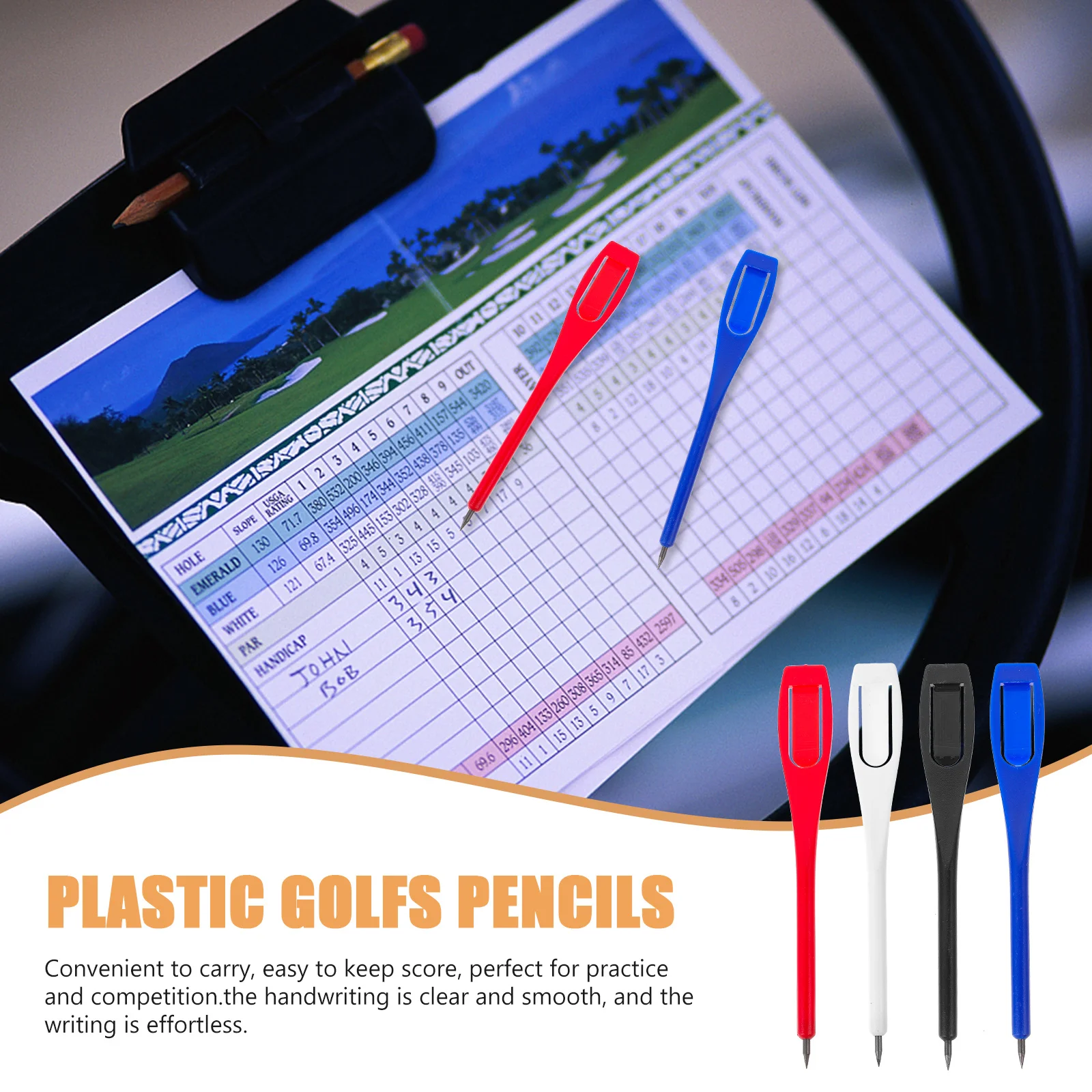 

40Pcs Plastic Golf Pencils Clear Smooth Writing Performance Ideal for Scorekeeping Drafting Note-Taking Home Office Use