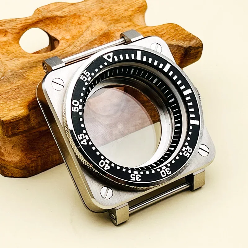 Quadratisches SKX007-Uhrengehäuse, Cockpit-Ersatzgehäuse, passend für NH35 NH36 4R 6R 7S, japanisches Uhrwerk, Saphirglas, SKX007 NH35 Tauchgehäuse