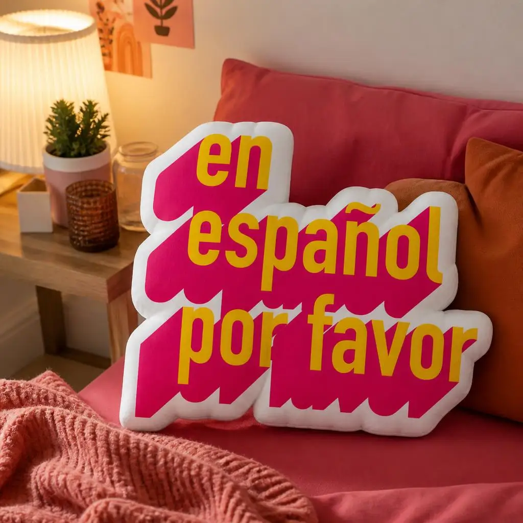 Spanish Language Spanish Pride Spanish Quote Plush Pillow Cushion Irregular Stuffed Throw Pillow Home Decor Gift Sofa Bed Couch