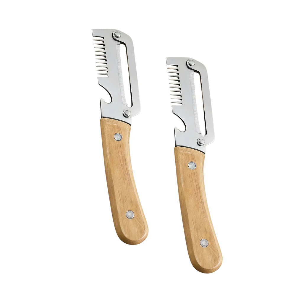 NEW Multi-Functional Vegetable Peeler Built-in Bottle Opener For Kitchen Ultra-Sharp Stainless Steel Blade Wooden Handle