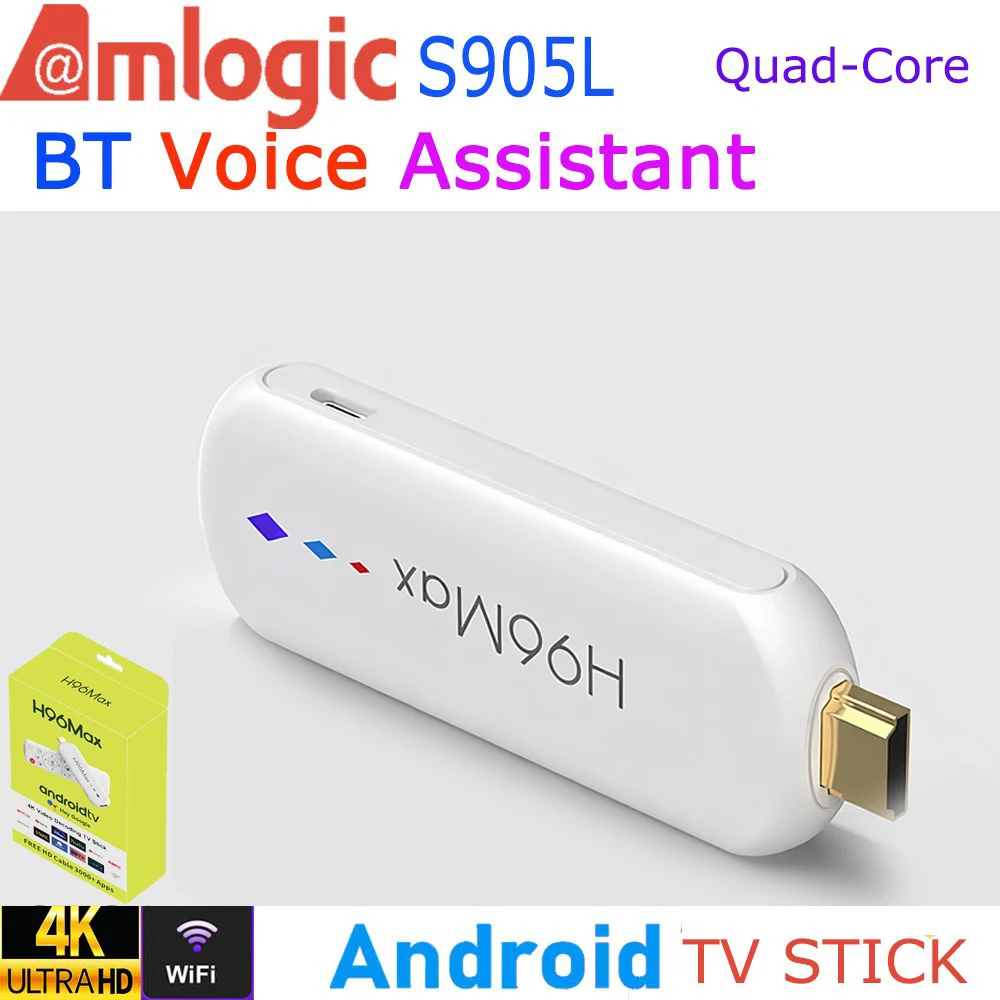 

H96 MAX M20 Android TV Stick Amlogic S905L Quad Core 4K Video WiFi BT Voice Assistant Remote Control 2G8G 2G16G Smart TV Box
