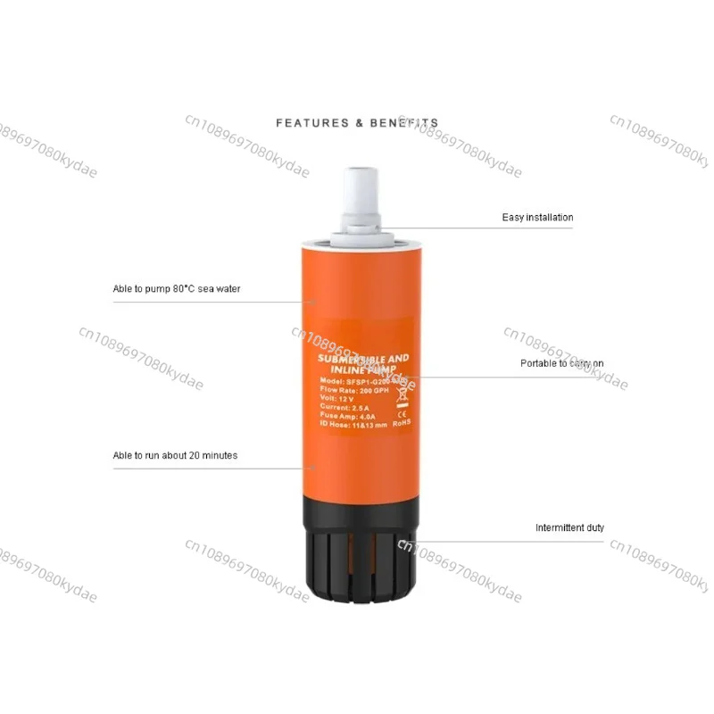 SFSP1-G200-03B Portable Linear Pump 12V 200GPH For RV Yacht