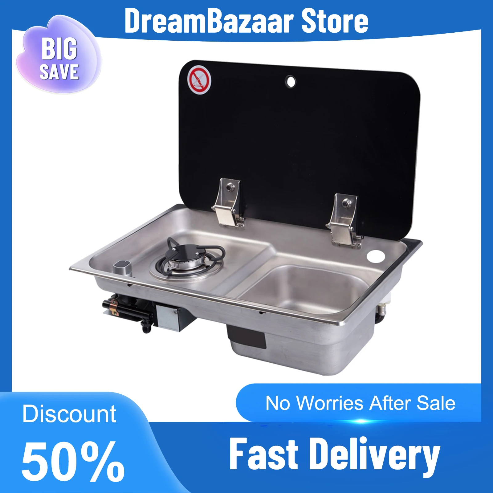 RV موقد الموقد للسفر مقطورات عربات المعسكر السفر في الهواء الطلق التخييم الطبخ الزجاج المقسى غطاء منضدة إعداد توفير المساحة #1