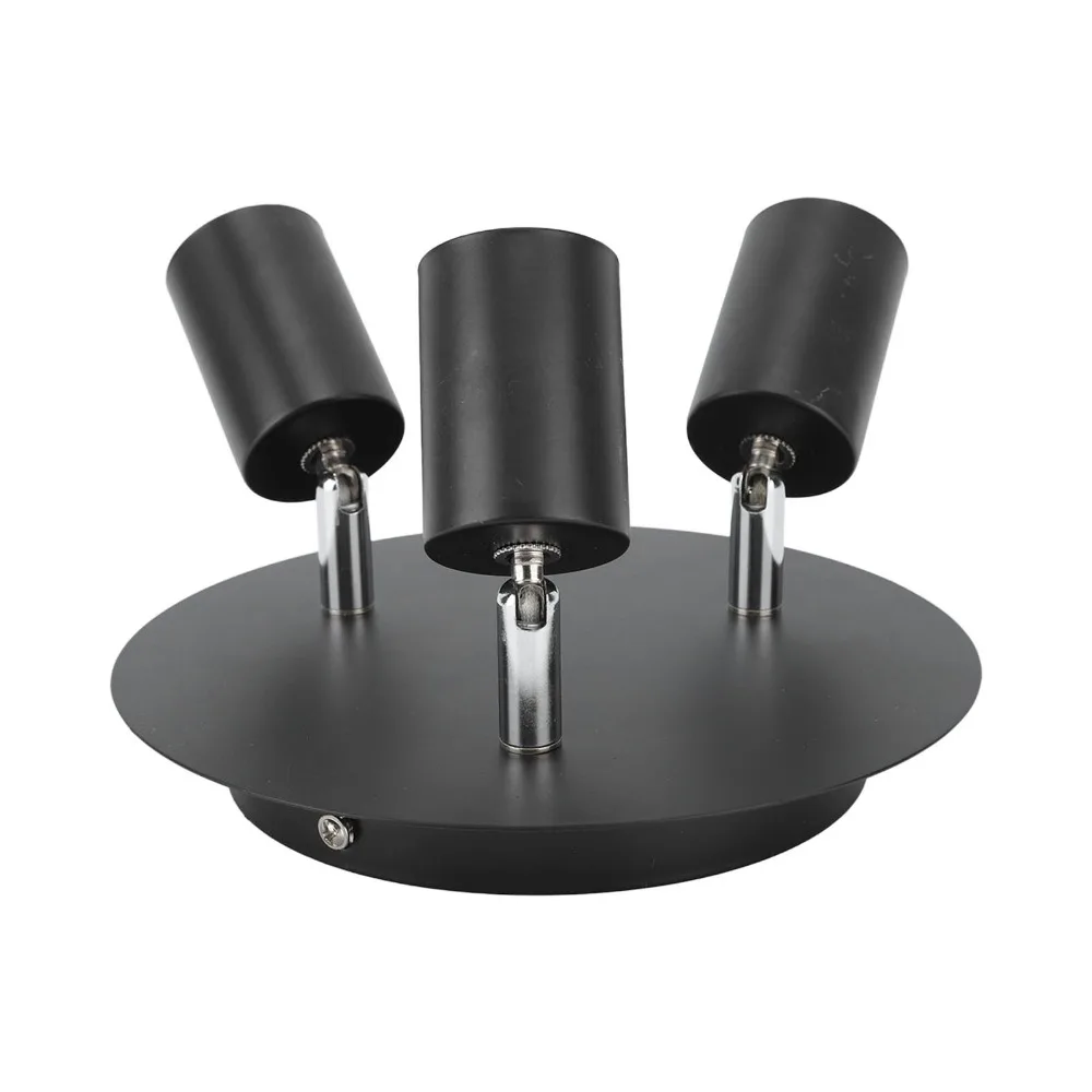 

3-Head Ceiling Spotlight Holder Adjustable Flexible Track Light Holder 110-220V Round Ceiling Lamp Holder Living Room