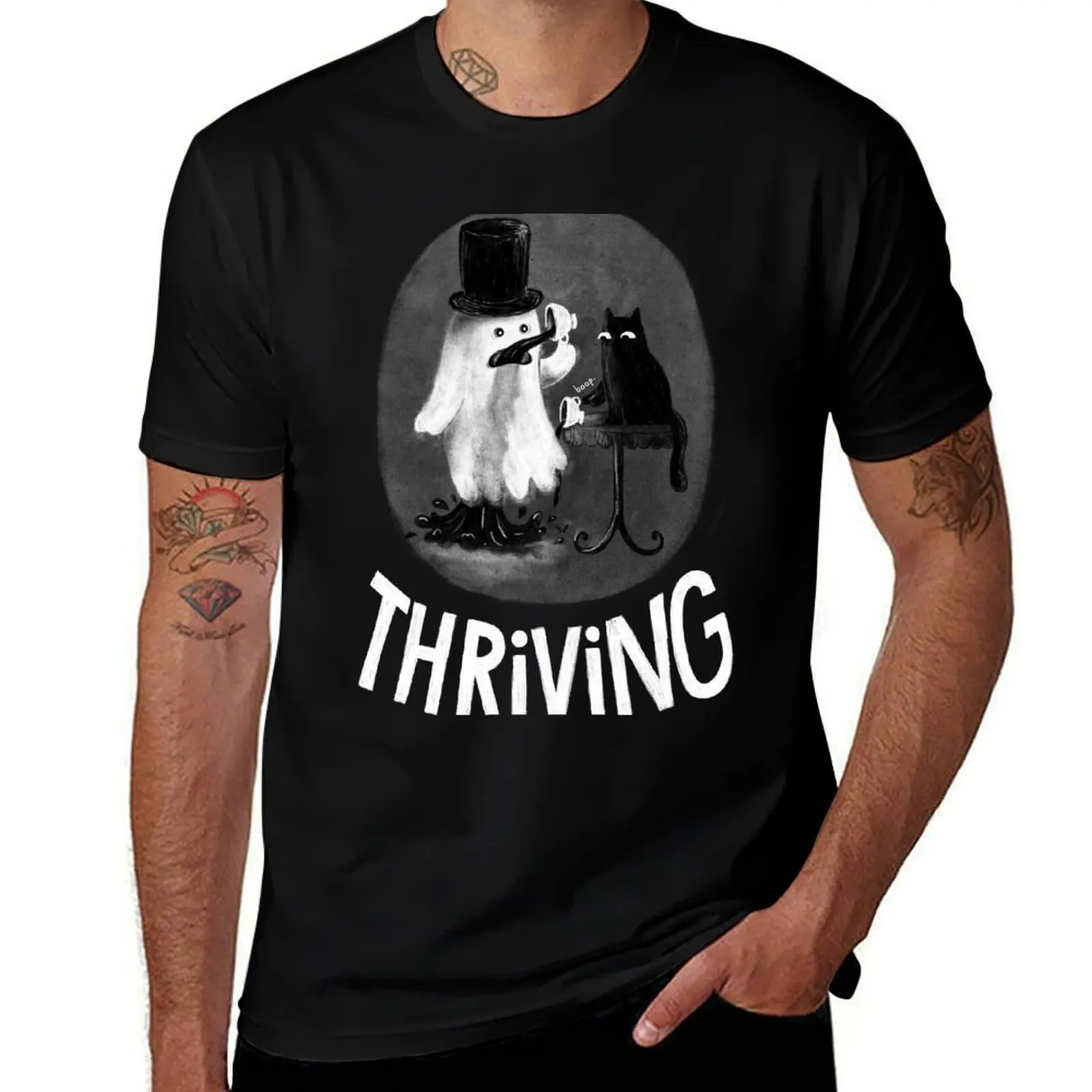 Thriving - Existential Dead Ghost T-Shirt t shirts for man graphic funny funny t shirts cotton t shirt personalised T-Shirt