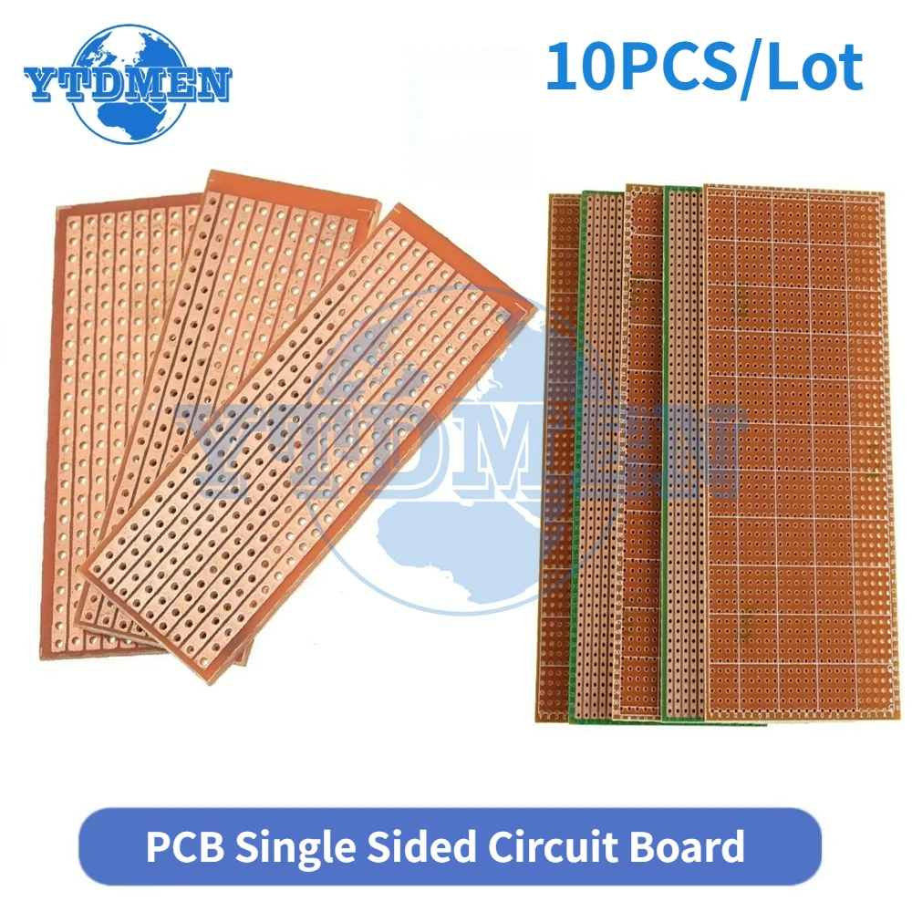 10PCS Stripboard PCB Board 2.5x6.4cm / 6.5x14.5cm Single Side Circuit Board DIY Universal Experiment Prototype Board for Arduino — product photo 1 of 1