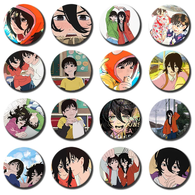 Anime Look Back Soft Button Pins Custom Cartoon Role Playing Brooches Backpack Hat Collar Jewelry Badge Accessories Friend Gifts