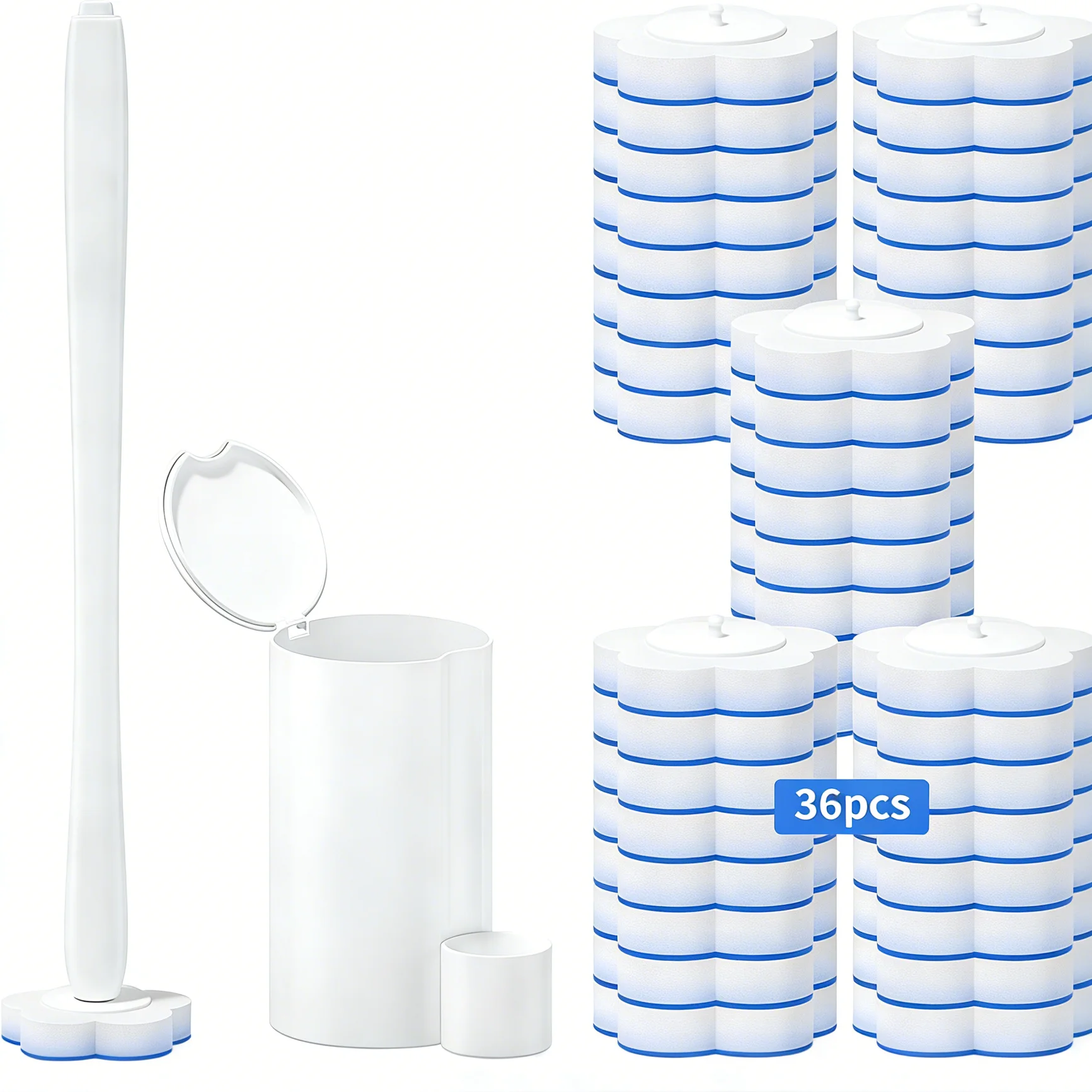 

Disposable Toilet Bowl Brush with 36 Toilet Wand Refills, Toilet Bowl Cleaner Wands, Toilet Cleaning System Starter Kit