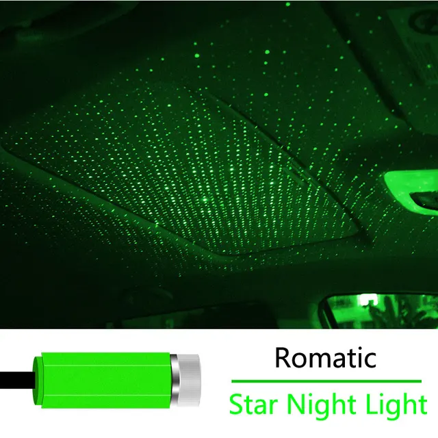 Regulowana automatyczna lampa dekoracyjna USB Dekoracja wnętrz Światło Romantyczna dioda LED na dach samochodu Gwiazda Lampka nocna Projektor Atmosfera Lampa Galaxy