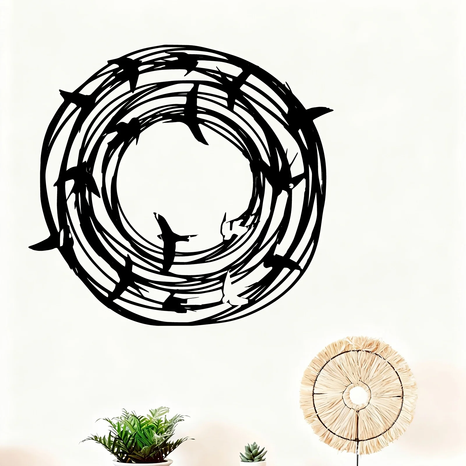 Barbed Wire Iron Wall Art Gothic Metal Sculpture Rustproof Halloween New Year Gothic Lovers Rustproof Gift Ornament