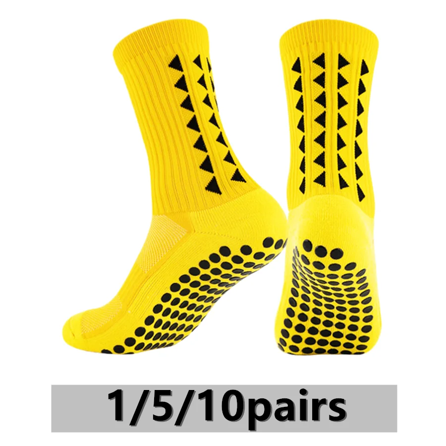 1/5/10pairs men women anti slip grip cycling running shockproof towel bottom breathable professional athletic exercise socks