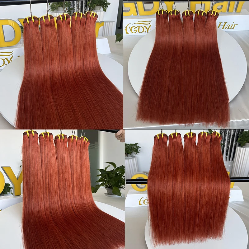 GDYLUXURY #350 Ginger Straight 100% Human Hair Bundles Straight Human Brazilian Hair Weave Bundles Remy Human Hair For Women