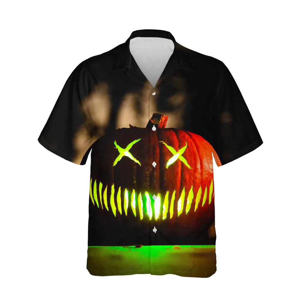 

Jumeast 3D Halloween Festival Clothing Blouses Breathable Casual Mens Hawaiian Shirt Short Sleeve Fashion Streetwear Men Shirt