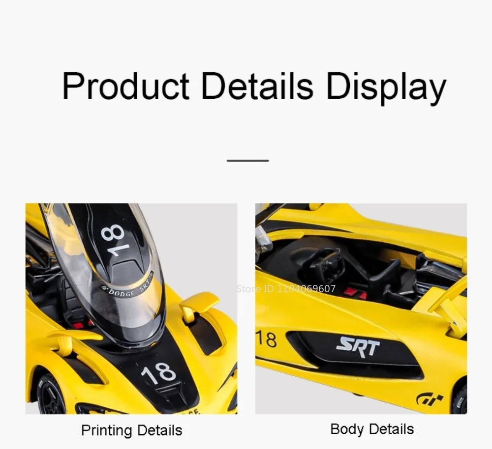 1:32 Hellcat Tomahawk Modell Spielzeug Supercars Legierung Diecast Sound Licht Türen Geöffnet Zurückziehen Simulation Sport Auto Spielzeug für Kinder – Detail 16