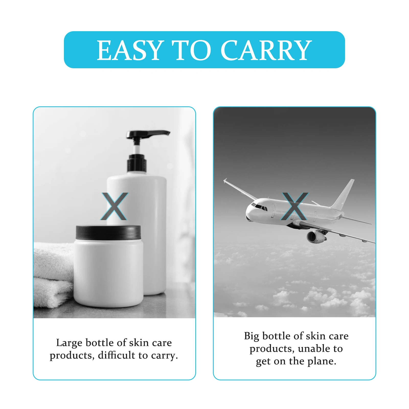 إعادة الملء 100 120 150 مللي زجاجة مضخة بلوري 2 قطعة موزع سفر فارغ حاوية غسول شامبو شفافة #5