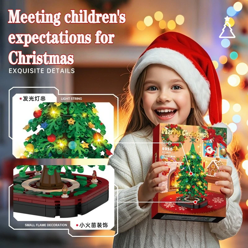 Neue Weihnachtsbaum kleine Partikel Ornament Kinder Weihnachtsgeschenk Montage Baustein Spielzeug