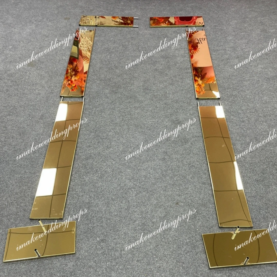 1pcs/3pcs) Party White metal Flower half Circle Gate iron Square Backdrop Events Wedding Decoration Arch Stand