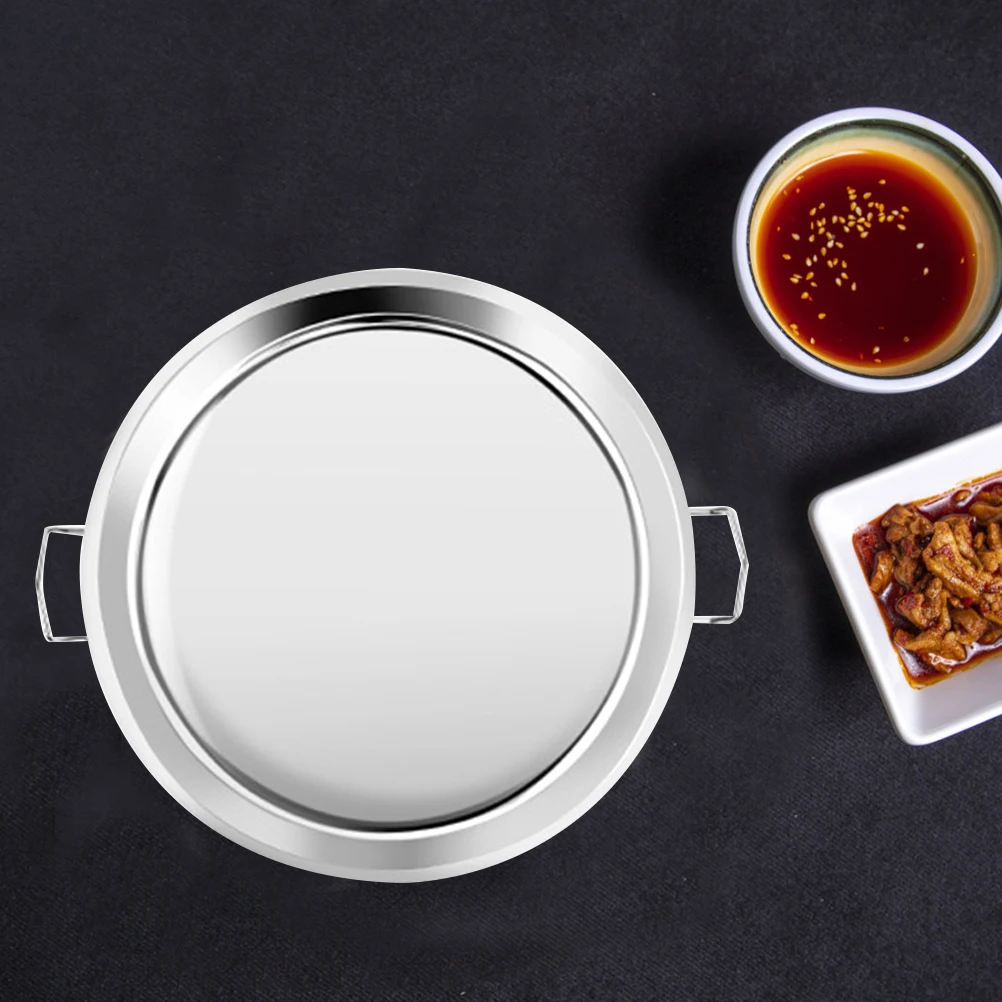 

Stainless Steel Plate Lightweight Easy Clean Compact Size Home Restaurant Bar Kitchen Use Steam Food Storage