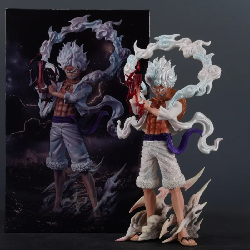 Anime Fifth Level Luffy 25cm Statue WithBox Nika Luffy Resin Model Tabletop Decoration Birthday Gift For Boys