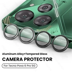 Aluminum Alloy Camera Protective Cover For Tecno Pova 6 Pro 6Pro 5G Rear Lens Tempered Glass Cap On Tecno Pova6Pro Pova6 Pro 5G