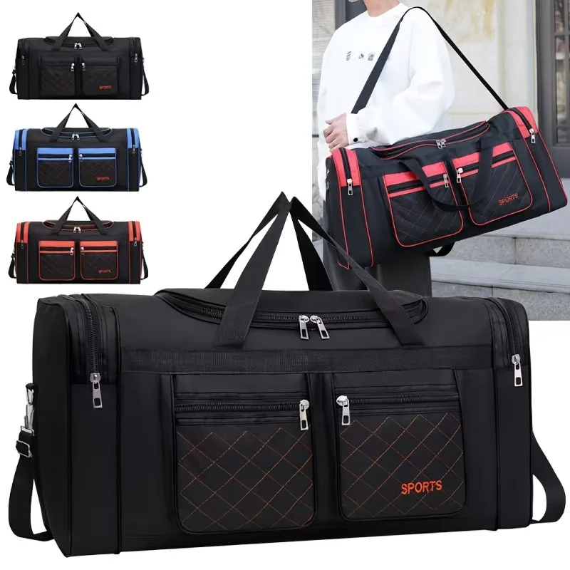 

Foldable Oxford Fabric Duffle Bag for Large Capacity Gym Travel Tote Minimalist Sports Weekender Bag with Shoulder Strap