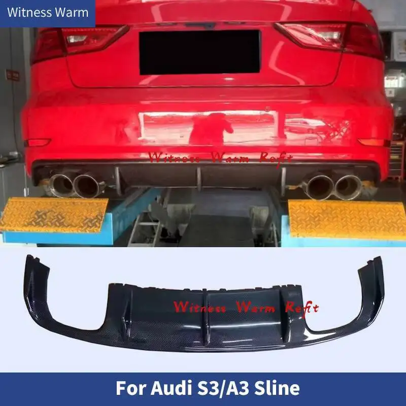 Lame de Pare-Choc Arrière en Fibre de Carbone, Accessoire de Protection pour Audi A3 Sline S3 2013-2016