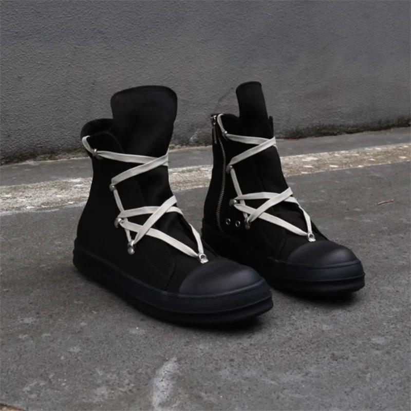 

Breathable Men Thick Bottom Ankle Boot Man Fashionable Canvas Boots