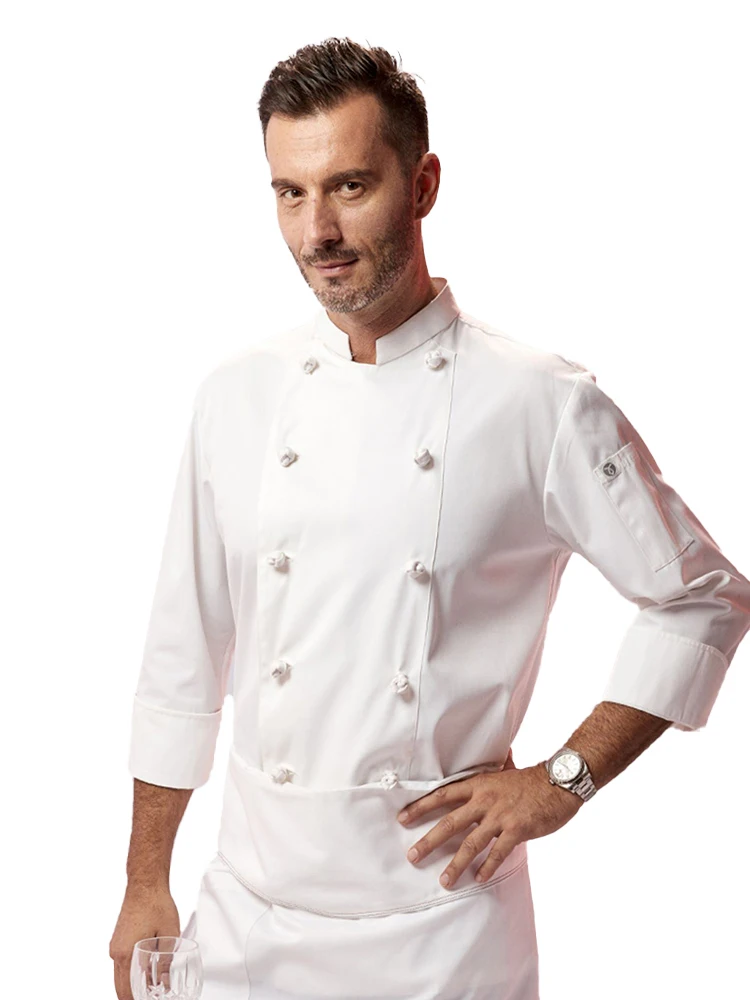 Uniforme de Chef para comedor, ropa de trabajo de manga larga para restaurante, olla caliente, cantina, ropa de trabajo occidental para hornear, Verano