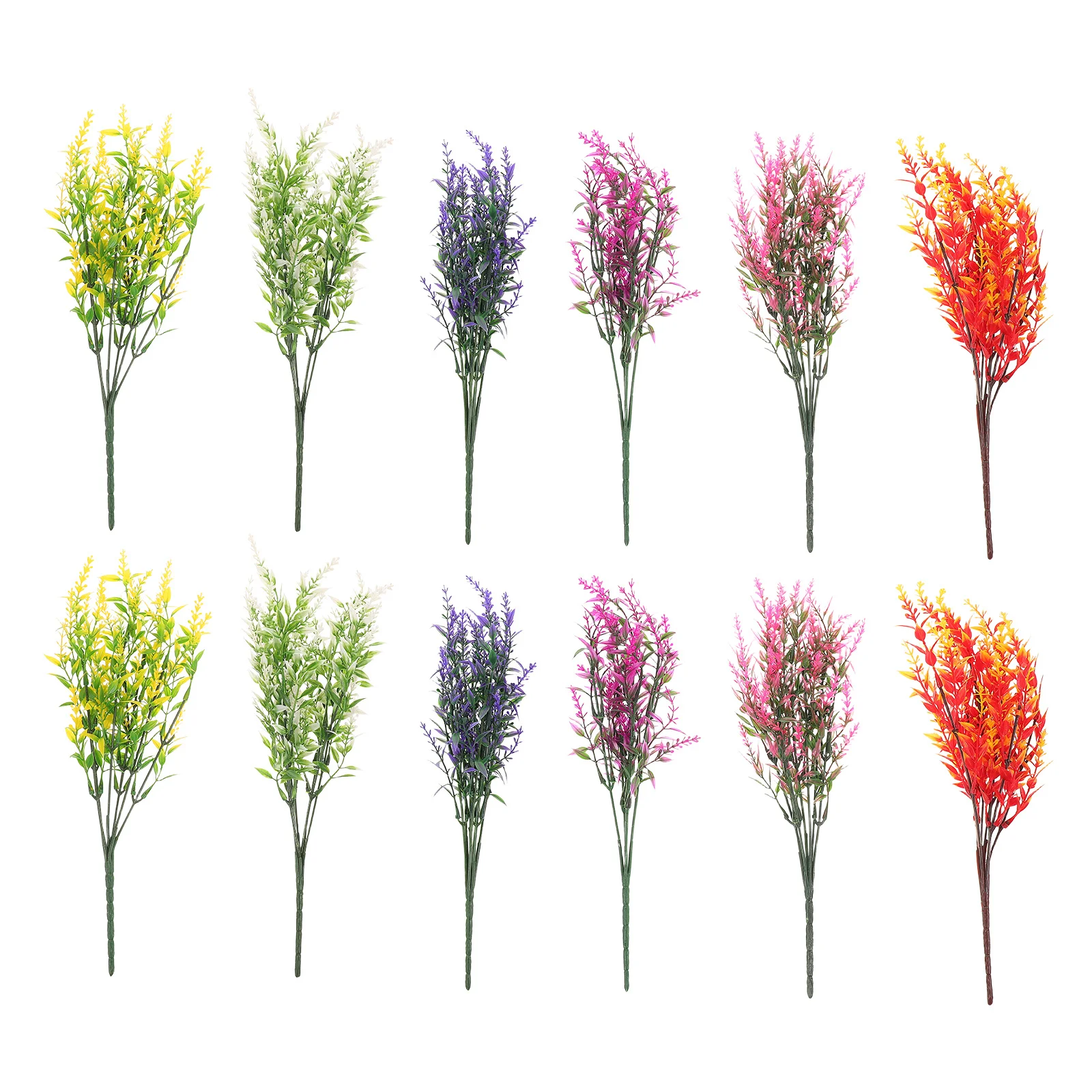 

12Pcs Artificial Lavender Flowers Plastic Realistic Faux Plants Indoor Outdoor Home Garden Wedding Farmhouse Decor