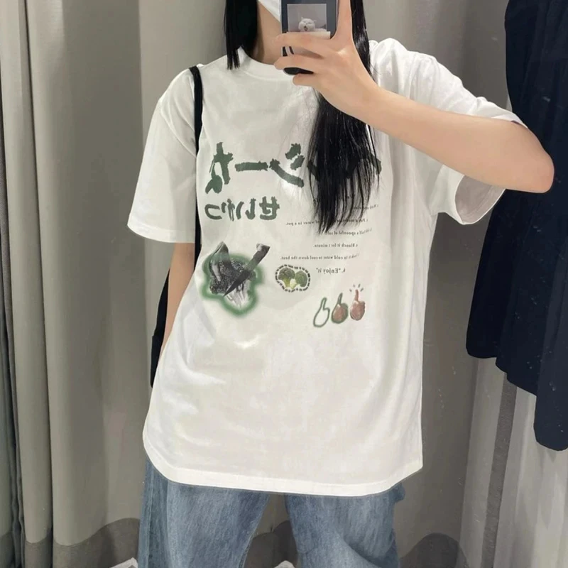 Japanische Streetwear T-Shirt übergroße Harajuku Spaß T-Shirt Egirl Modem uster Tops Damenmode Marke