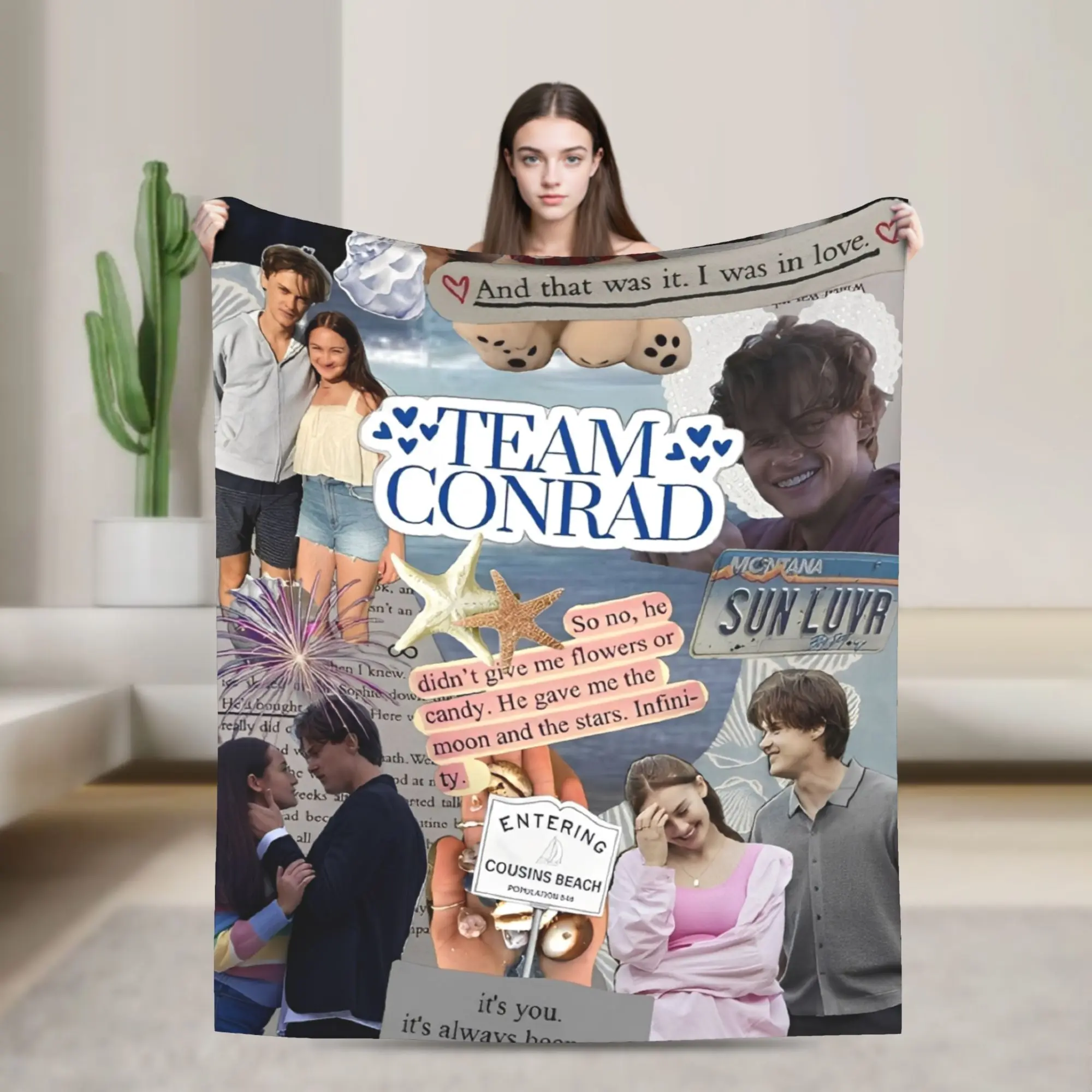 The Summer I Turned Pretty Team Conrad Blankets Fleece  Super Soft Throw Blankets for Home Couch Bed Rug