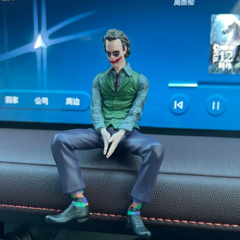 10cm Roof Decoration Joker Heath Ledger Sitting Posture Figures Car Doll Tail And Roof Pendant Model Statue Collectable Toys - view 2