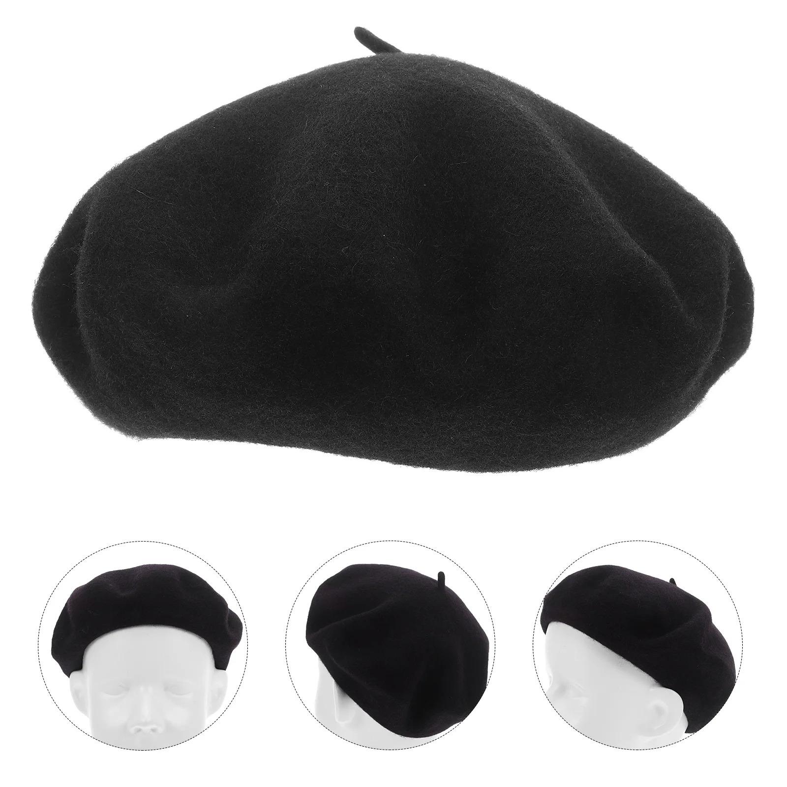 

's Beret Christmas Accessories Berets for Women Wool Black Girls Toddler