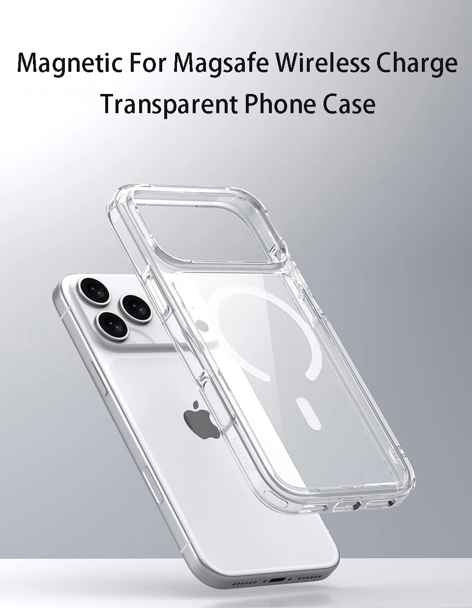 Magnetische Handyhülle für iPhone 18 17 16 15 14 13 12 11 Pro Max Plus, kabelloses Laden für Magsafe, transparente Hülle, Anti-Vergilbung – Detail 2