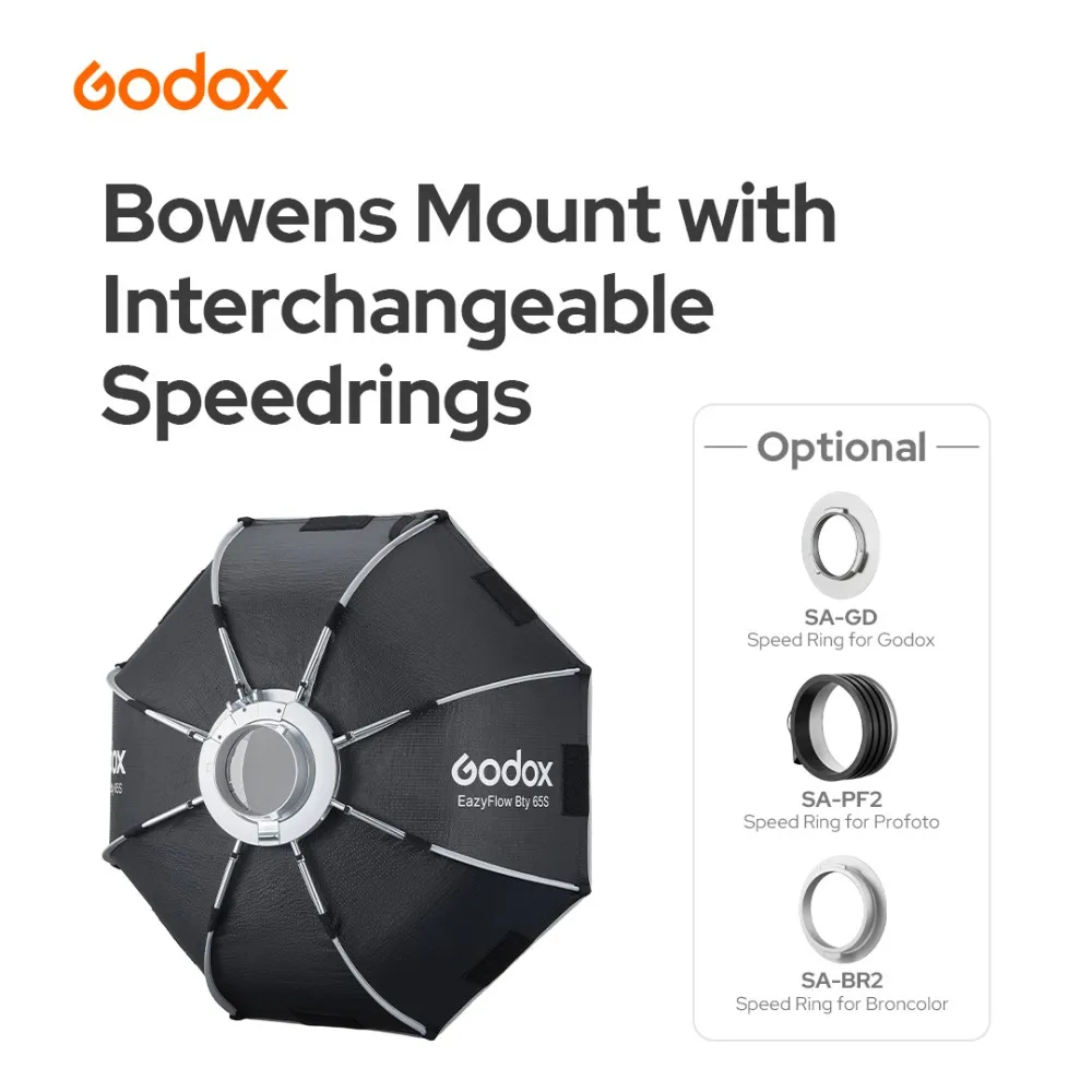 Godox EazyFlow Bty 65S/85S Collapsible Beauty Dish Bowens Mount Professional Light Quick Setup for Photography Studio - view 5