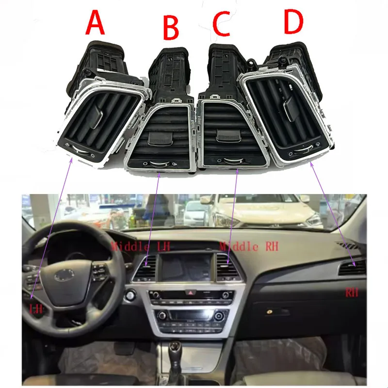 

Для Hyundai Sonata 9 2015-2017 автомобильные аксессуары, розетка для кондиционера, приборная панель, вентиляционное отверстие для кондиционера, вентиляционное отверстие для кондиционера