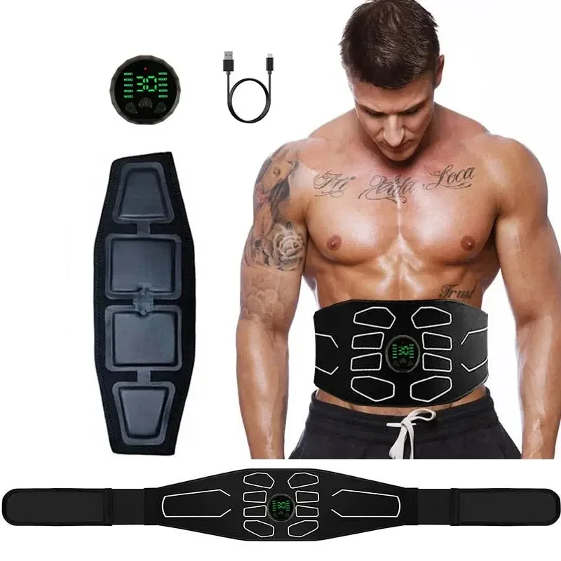 

Abdominal Toning Belt Electronic Muscle Stimulator Portable AB Toner Slimming Massager for Home Office Fitness