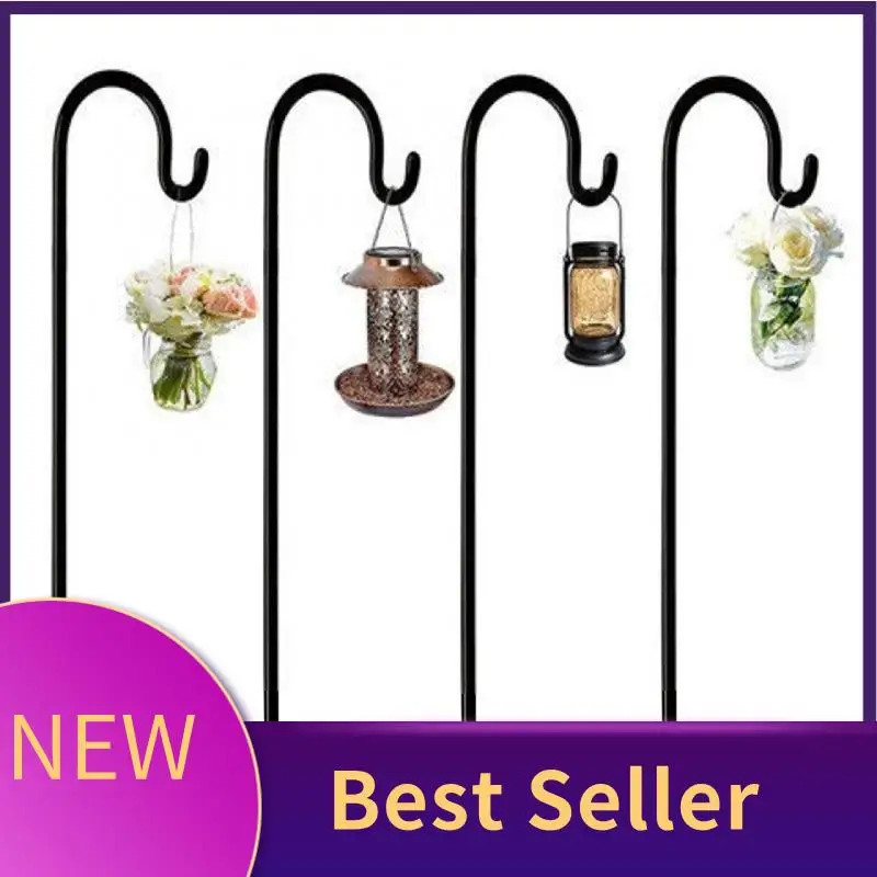 

ABLU-Outdoor Shepherd's Hook, Heavy Duty Bird Feeder Post For Hanging Lanterns, Bird Feeders With 5-Foot Base